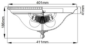 Hinkley - CAMBRIDGE Mennyezeti lámpa 2xE27/60W/230V arany