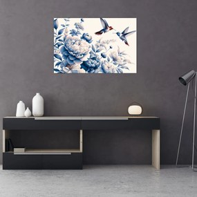 Kép - Kolibrik a virág felett (90x60 cm)