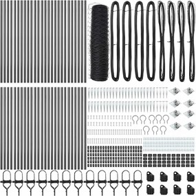 vidaXL Kerítésoszlop Szürke 100 x 0,4 m (36 mm háló) Acél és PVC