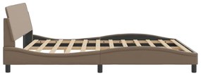 cappuccino színű műbőr ágykeret Dover 180x200 cm
