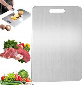 Rozsdamentes Acél Vágódeszka Kétoldalas 29X20 CM Robusztus Egészséges
