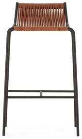 Terrakotta színű fém bárszék (ülésmagasság 65 cm) Emily – Marckeric