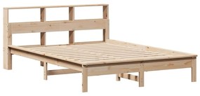 tömör fenyőfa könyvespolcos ágy matrac nélkül 120 x 200 cm