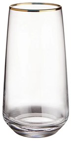 TOUCH OF GOLD long drink pohár aranyszegéllyel, 480 ml, 6 db-os készlet