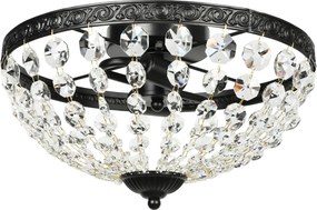 HOMCOM klasszikus kristály mennyezeti lámpa, 2x E14, max. 40 W, vintage felületre szerelhető, 168 kristály | Aosom