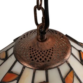 Brilagi - láncos Tiffany-vitrázs csillár FOLIA 1xE27/60W/230V átm. 40 cm