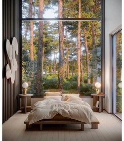 Barna borovi fenyő egyszemélyes ágy ágyráccsal 120x200 cm Japan – Karup Design