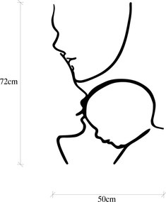Family fém fali dekoráció, 72×0,15 cm