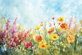 Fotótapéta Flizelina Természet Kert Rét Színes Virágok Nyár 416x254 ragasztó