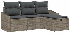 vidaXL Kanapé Szett párnával 4 pcs polirattan