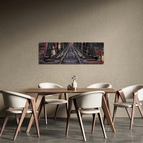 Egy vasúti híd képe (órával) (90x30 cm)