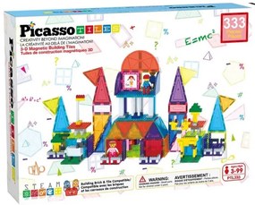 PicassoTiles mágneses építőjáték 333 db építőelemszett