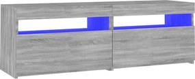 vidaXL szürke sonoma színű TV-szekrény LED-lámpákkal 120 x 35 x 40 cm
