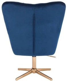 HR650CROSS Tengerkék modern velúr szék arany lábbal