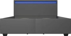 Juskys Kárpitozott ágy Lyon 140x200 cm - sötétszürke