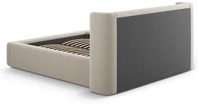 Bézs kárpitozott ágyneműtartós franciaágy ágyráccsal 200x200 cm Jason – Windsor &amp; Co Sofas