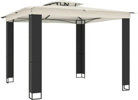 vidaXL krémszínű acél dupla tetős pavilon 2,94 x 2,94 m