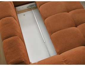 Terrakotta színű zsenília kinyitható-tárolóhelyes sarokkanapé (jobb oldali-L alakú) Everest – Bobochic Paris