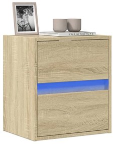 sonoma tölgy színű fali TV-szekrény LED-ekkel 41x31x45 cm