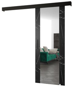 Tolóajtó 90 cm Sharlene II (fekete márvány + matt fekete + fekete) (tükörrel). Akció -6%. 1043672