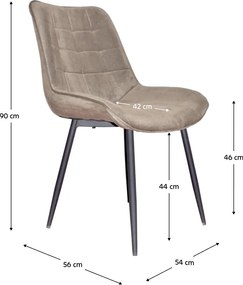 Szék, szürkésbarna taupe/fekete, SARIN