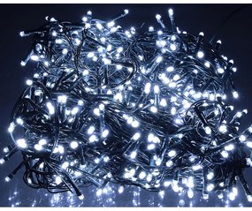 36 m-es 480 LED-es Karácsonyi kültéri-beltéri dekor fényfüzér, hálózati adapteres,  időzíthető 6/18 órás, 8 féle fényjátékkal, hideg fehér, IP44
