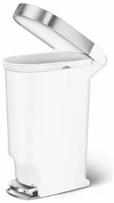 Simplehuman keskeny pedálos szemetes 40 l, fehér
