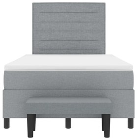 Box Spring Ágy Matraccal és Pad Világosszürke 120x190 cm Szövet