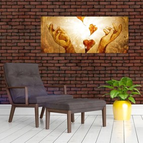 Kép - Szeretettel teli kezek festménye (120x50 cm)