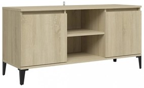sonoma tölgy színű TV-szekrény fémlábakkal 103,5 x 35 x 50 cm