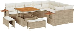 vidaXL Kerti Kanapé Szett párnával 12 pcs Beige és krém