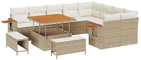 vidaXL Kerti Kanapé Szett párnával 12 pcs Beige és krém