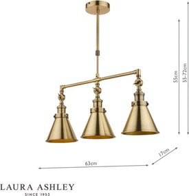 Laura Ashley Rufus 3756149-Q Függőlámpa 3x60W/E27 IP20