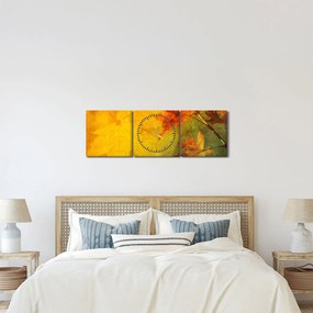 Kép - Őszi levelek (órával) (90x30 cm)