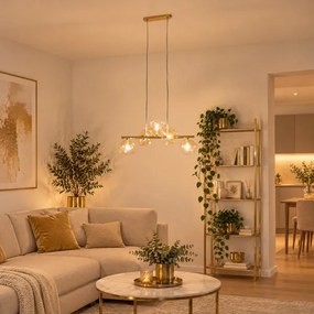BRILAGI - VULCANO kábellel függesztett csillár 5xG9/8W/230V arany/füstös bézs