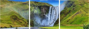 Kép - Seljalandsfoss vízesés (órával) (90x30 cm)