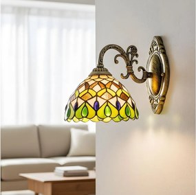Brilagi - Tiffany stílusú vitrázs fali lámpa MARGARET 1xE27/40W/230V