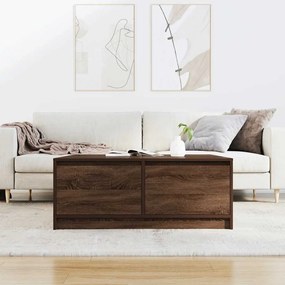 Barna tölgyfa dohányzóasztal fiókokkal 100x100x40 cm