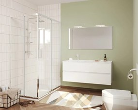 Easy 120cm-es két fiókos fürdőszobaszekrény fehér tölgy + mosdó