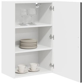 Fali konyhaszekrény polcokkal Fekete 50 x 31 x 80 cm Faanyag