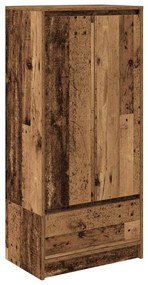 antik fa szerelt fa szekrény fiókkal 55,5x34x119,5 cm