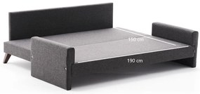 3 személyes kanapéágy Bella Sofa  - Antracit