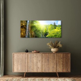 Kép - vízesések az erdőben (120x50 cm)