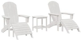 3 Részes Kerti Pihenőszett Fehér HDPE