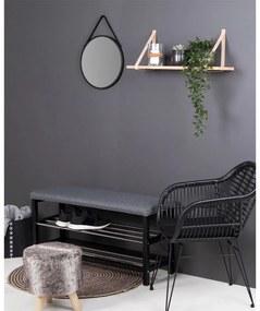 Forno fali polc, natúr fa polc, barna bőr pántok 120x20 cm