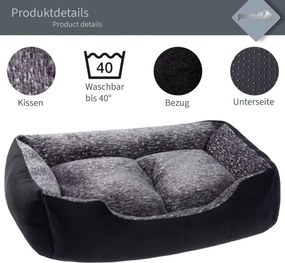 PESTUFF Kutyafekhely M 65 x 48 x 19 cm fekete