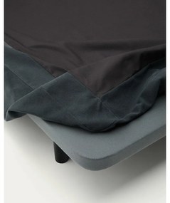 Antracitszürke kárpitozott franciaágy 150x190 cm Jaira – Kave Home