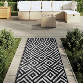 kültéri szőnyeg ARAKIL fehér és fekete 80x250 cm PP