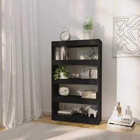 fekete szerelt fa könyvszekrény/térelválasztó 80x30x135 cm