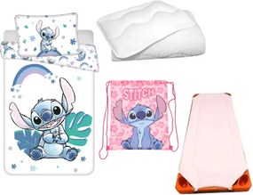 Disney Lilo és Stitch, A csillagkutya Rainbow Paradise gyerek, ovis ágyneműhuzat, derékalj, tornazsák és paplan/párna szett 100x135 cm 40x60 cm
